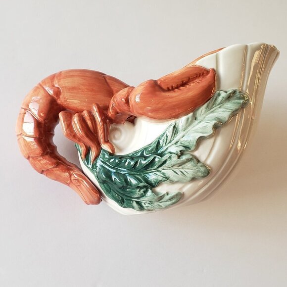 Fritz & Floyd Classics Fish Market Lobster Gravy Boat Fish Market Pattern - Picture 6 of 7